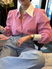Streep blouse meerkleurig
