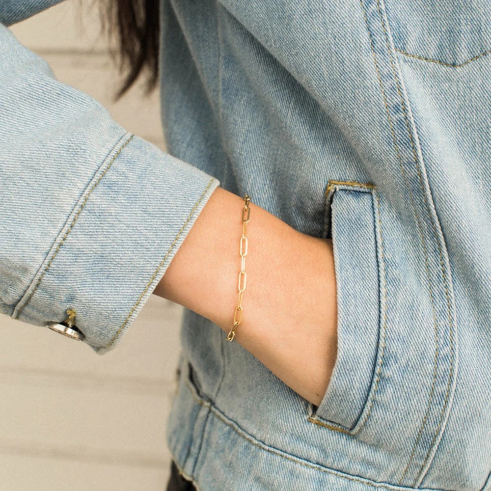 Initialen armband met grove schakels