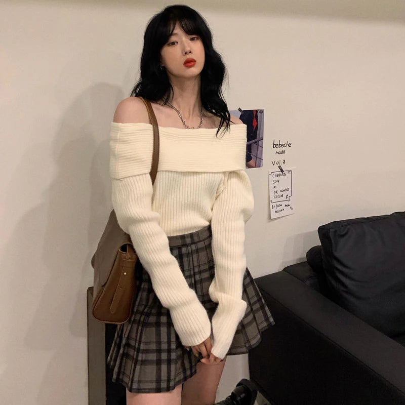 Tina off shoulder trui