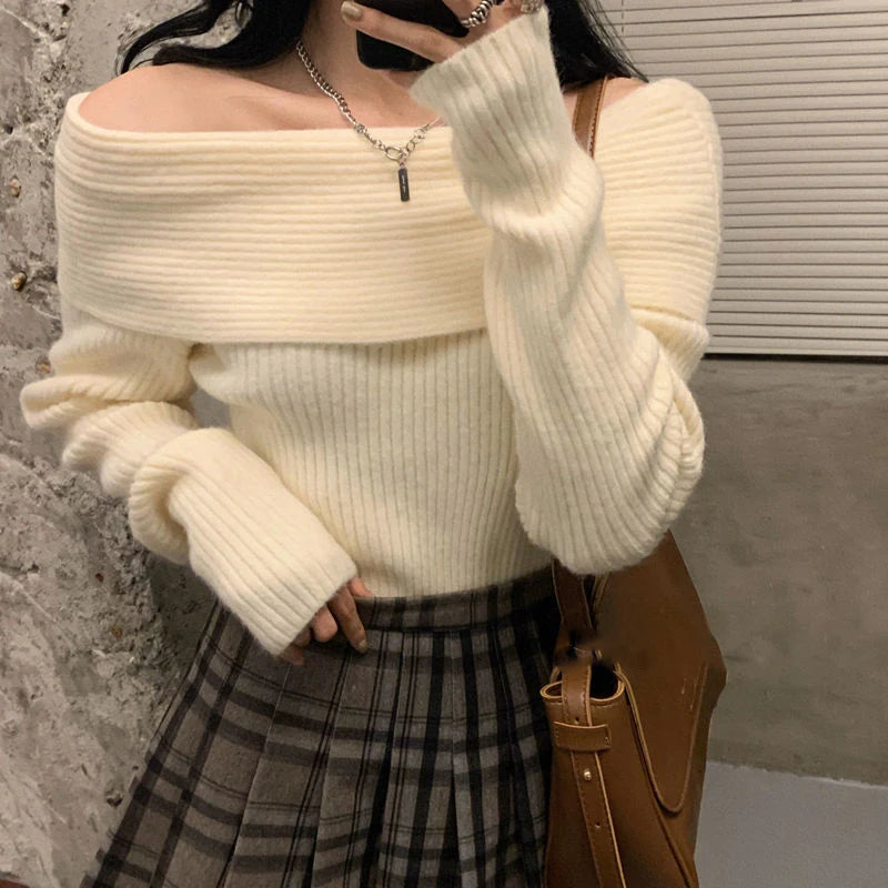 Tina off shoulder trui