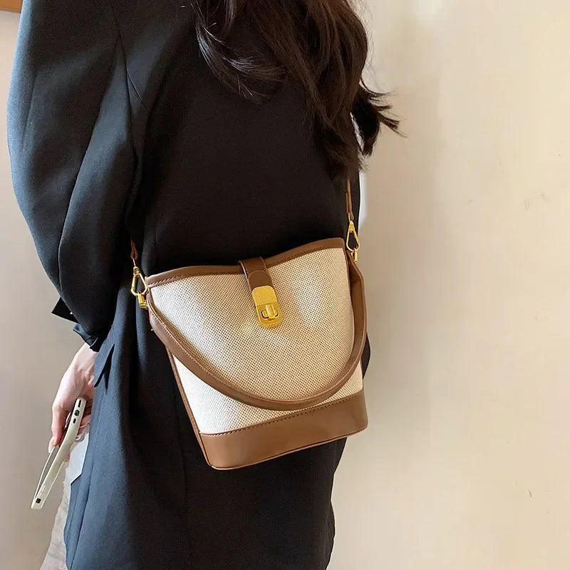 Chloe canvas bucket tas